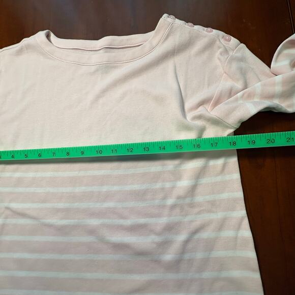 Chaps Pink and White Striped Top Size Large - Picture 1 of 5